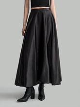 Ontre Elegant Satin Gloss Flower Bud Design High Waist Women's Skirt